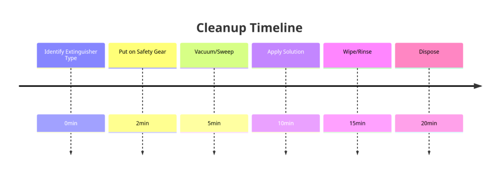 clean up timeline for fire extinguisher residue