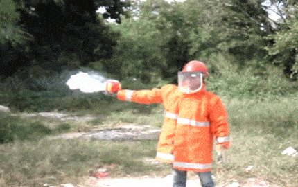 Testing AFO fire extinguisher ball
