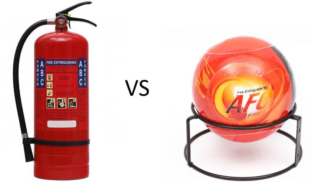 Fire extinguisher ball vs traditional fire extinguisher